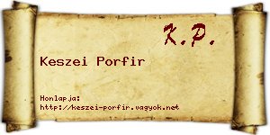Keszei Porfir névjegykártya